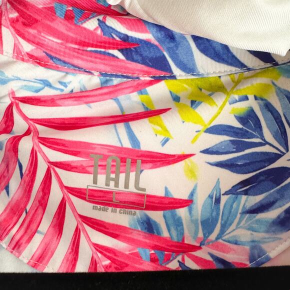 Tail Blue + Pink Green Palm Print Short Sleeve Golf Dress - Large - Picture 4 of 9